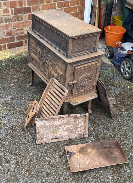 VINTAGE JOTUL 118 Norwegian Cast Iron Large Log Wood Burner Stove Ornate  Sides £200.00 - PicClick UK