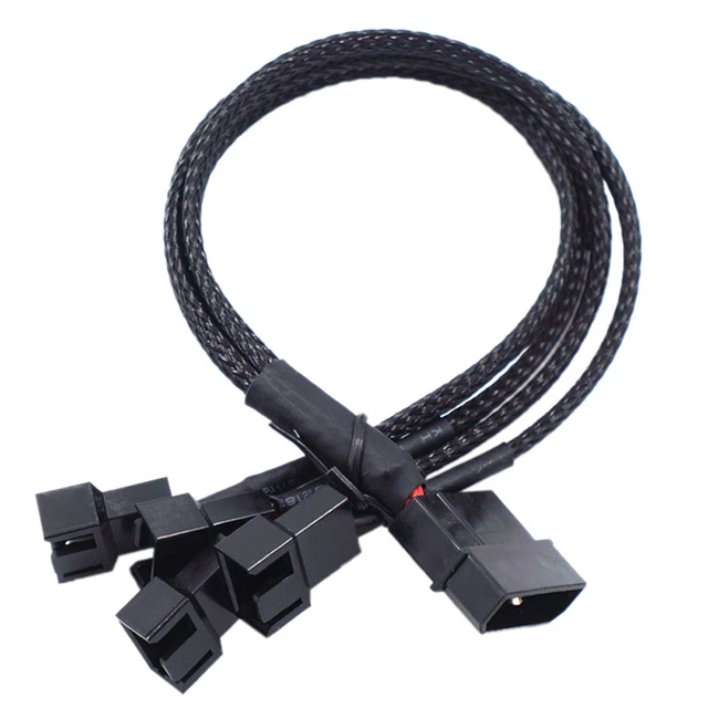 Copper Molex 4 Way 3Pin/4Pin Computer Power Fan Splitter Adapter Cable 12.Q1