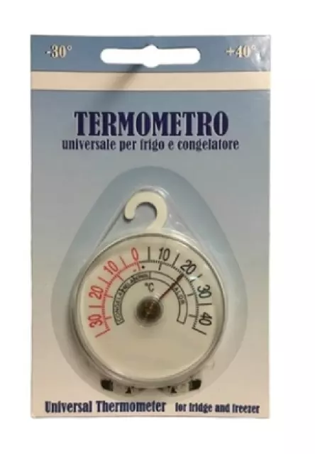 We521 Termometro Frigo Tondo Con Gancio Da -30° A +40° Universale Alta Qualita'