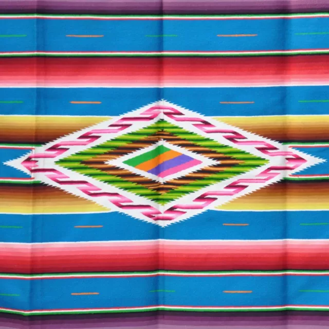 antike Vintage mexikanische Volkskunst Mexiko Saltillo Serape Textildecke 94 x 39"