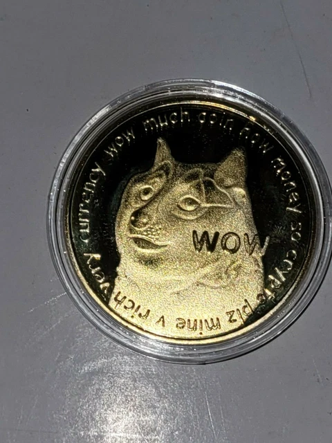 Dogecoin Gold Color Collectible Coin Encased