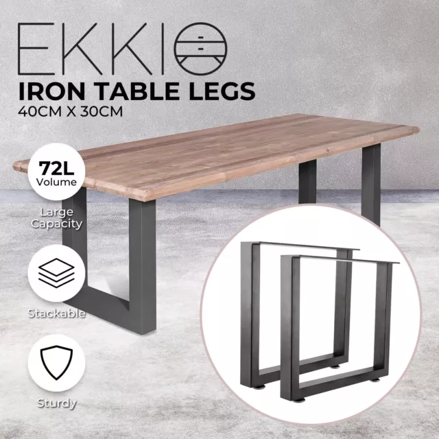 Ekkio 2x Rectangle Industrial Coffee Dinning DIY Iron Table Legs 40 X 30cm