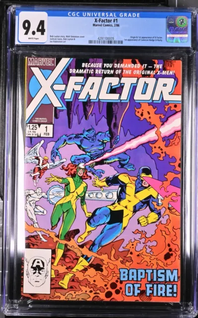 X-Factor 1 CGC 9.4 NM WP 1st Appearance Origin of X-Factor - Marvel Comics 1986