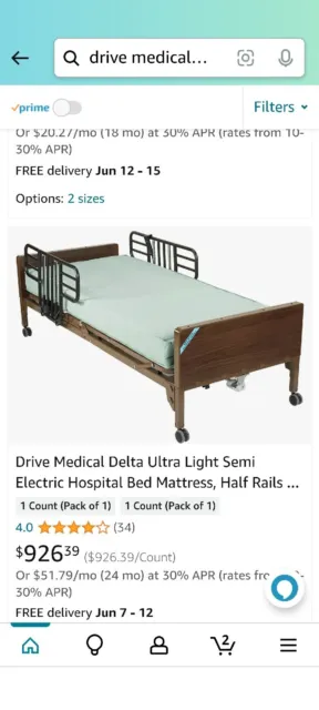 Drive 15030BV-FR Ultra Light Semi Electric Hospital Bed