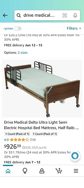 Drive 15030BV-FR Ultra Light Semi Electric Hospital Bed