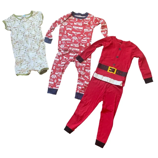 Carter's, Gymboree Boys 100% Cotton Firefighter, Santa, and Dinosaur Pajamas 2T