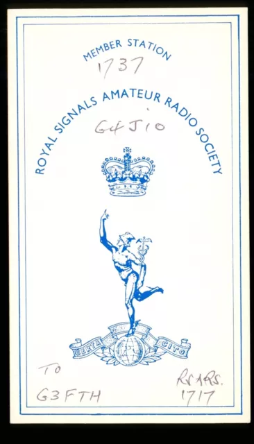1 x QSL Card Radio UK RSARS 1737 G4JIO 1995 Hessle Yorks ≠ T818