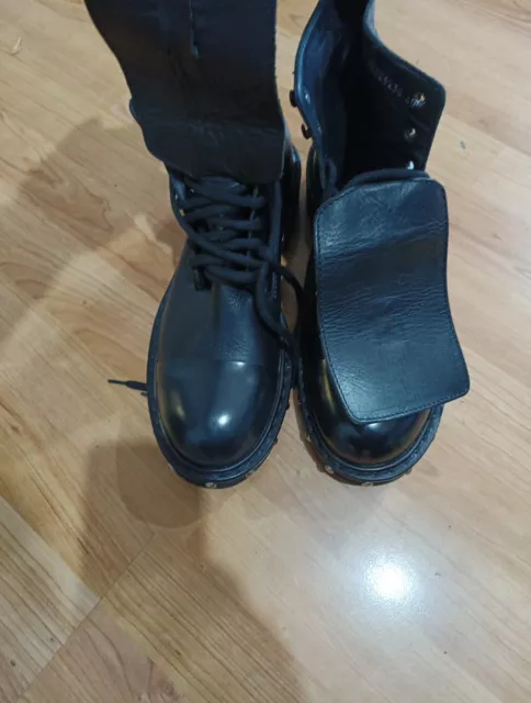 ALEXANDER MCQUEEN MEN Black Studded Combat Boots Uk 7 £225.00 - PicClick UK