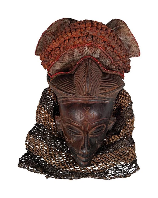 A Good Tribal Used African Female Mwana Pwo Dance Mask Chokwe Angola Congo
