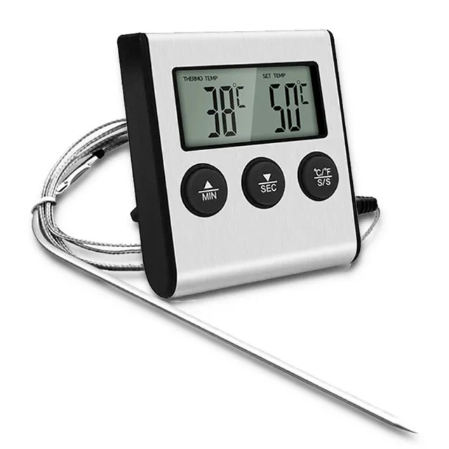 Digital Kitchen Thermometer LCD Display Long Probe for Grill Oven Food Meat Cook