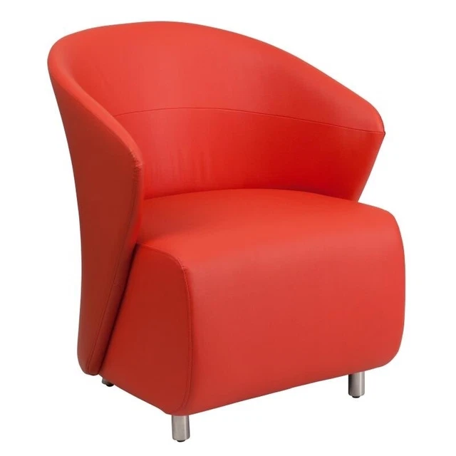 Flash Furniture Red LeatherSoft Curved Barrel Back Lounge Chair