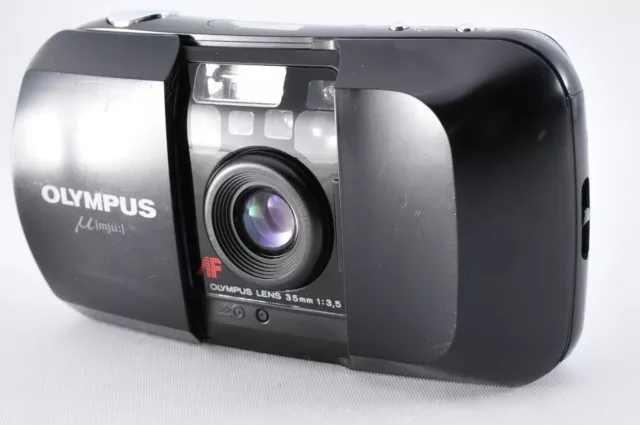 [Near MINT] Olympus mju Black 35mm Point & Shoot Film Camera from JAPAN