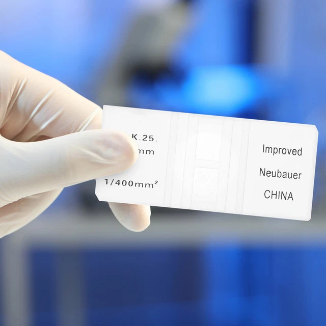 GLASS CELL COUNTING Board Hemocytometer Microscope Slides Chamber £11.