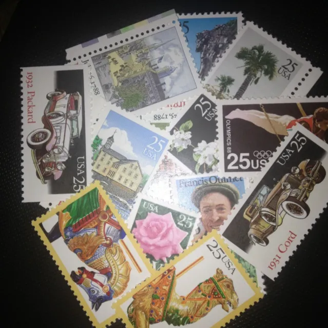 50 MNH  All Different 25 cent stamps