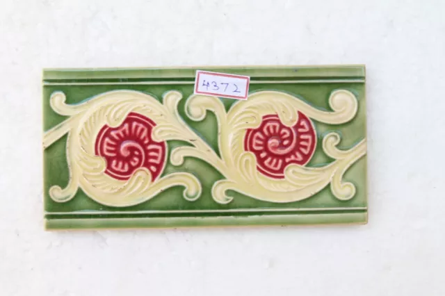 Japan antique art nouveau vintage majolica border tile c1900 Decorative NH4372 7