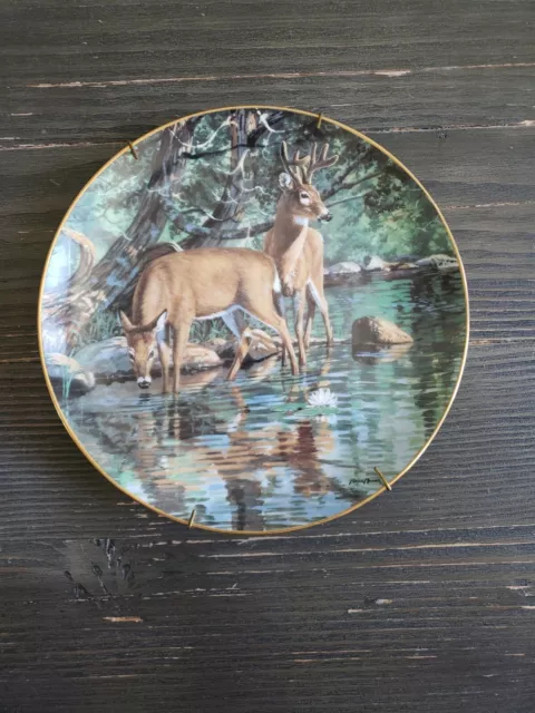 Friends of the Forest VELVET REFLECTIONS Danbury Mint BRUCE MILLER DEER PLATE