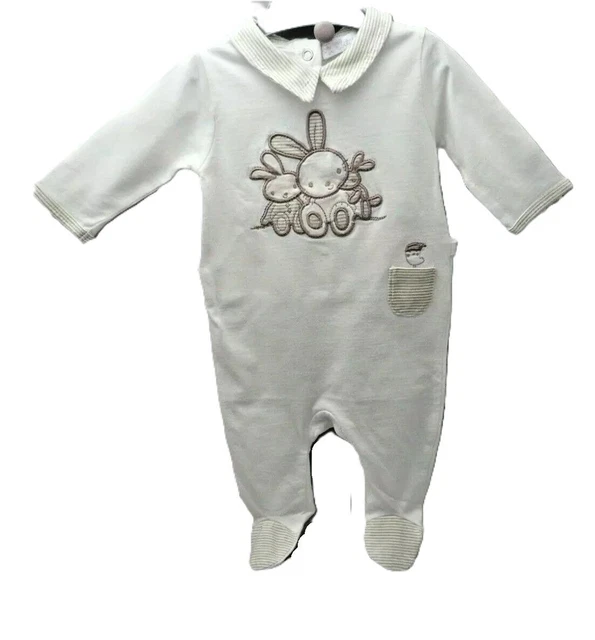 Grenouillère Bébé Fille Tex - Motif Cygnes - Coton - Taille 0-1 Mois - France