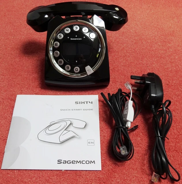 RETRO SIXTY 60 Black Cordless Digital Push Button Telephone