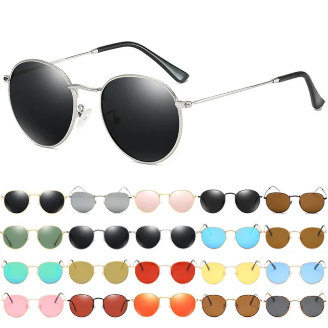 Fashion Polarized Sunglasses Women Men Retro Round Classic Metal Sun Glasses