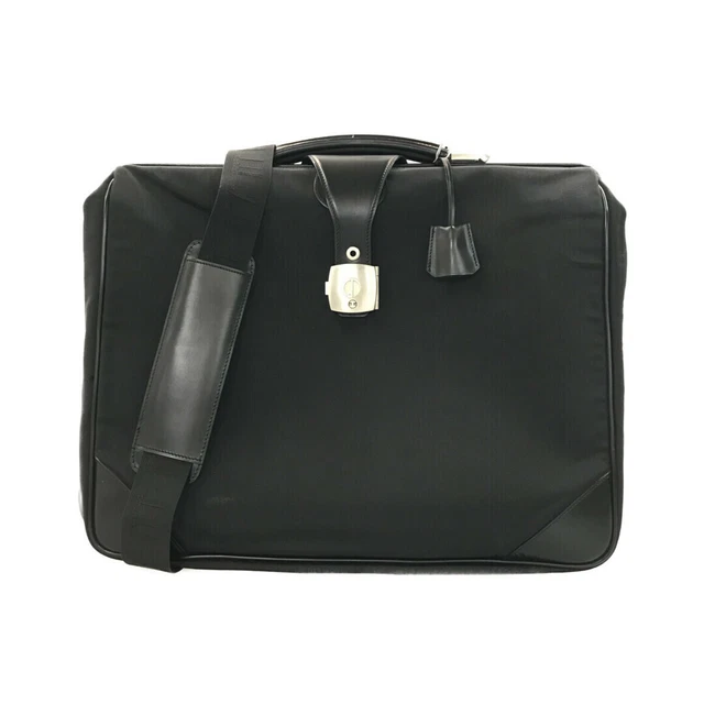 Dunhill 2 Way Shoulder Bag Business Briefcase Diagonal Hanging Mens Black