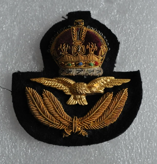 WW2 BRITISH ROYAL Air Force Raf Superb Kings Crown Officers Cap Badge £ ...