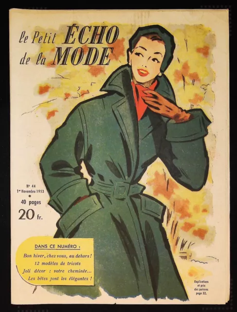Patron De Couture Vintage Echo De La Mode 1960 - Robe Décolleté En Pointe Taille 44
