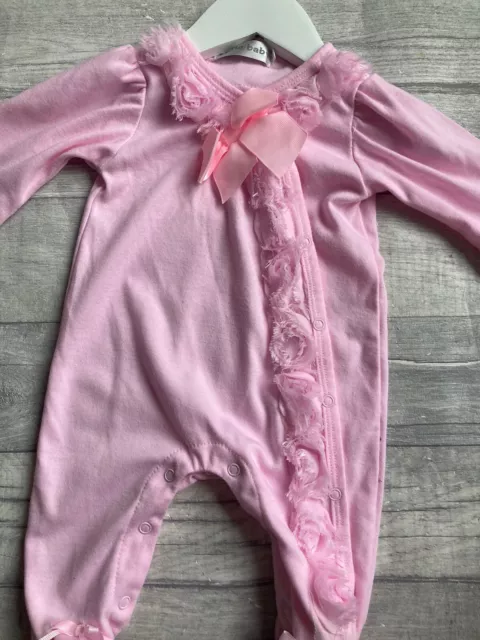 Stunning Spanish Style Pink Bow Outfit Baby Girls Clothing 0-3 Months 💗💗💗