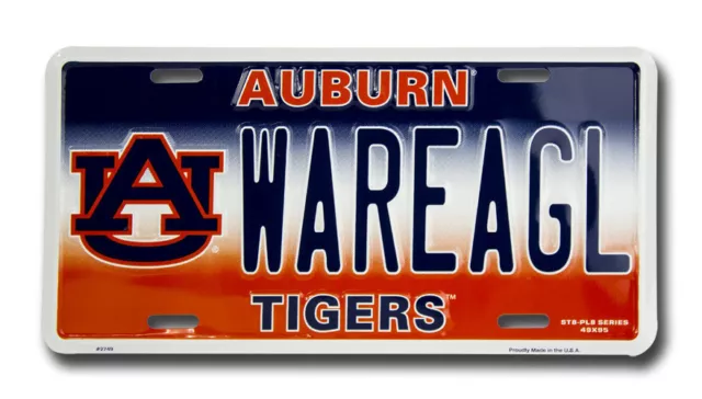 Auburn Tigers Car Truck Tag License Plate War Eagle Football Sign University
