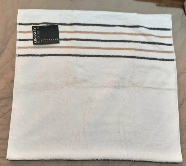 KINGSLEY HOME BLUE white indigo Oslo geometric bath towel obsolete BNWT 24.50 PicClick UK
