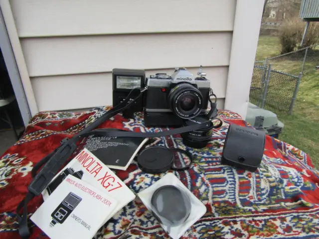 Kit de cámara réflex Minolta XG-7 35 mm lente celta MD 2,8 F 28 mm, bobinado automático G &