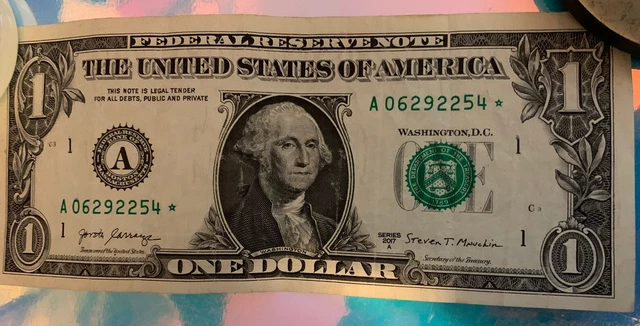 2017 One Dollar Star Note A Series 2017 A06292254*