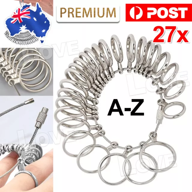 Australian A-Z Finger Ring Sizer Size Sizing Measure Measurement Gauge Tool Kit