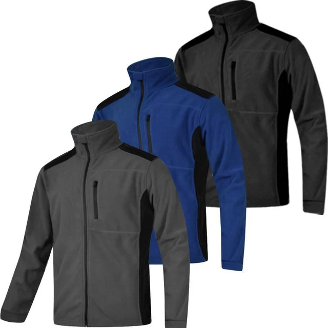 Mens Two Tone Fleece Zip Up Jacket Anti Pill Polar Contrast Outdoor Work Hiking