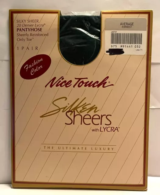 Nice Touch Silken Sheers New In Package Size Average Forrest Colored Pantyhose