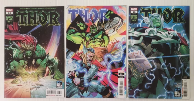 Thor Vol 6 # 26 Cover A B & 2nd Print Cates & Coccolo 2022 Marvel lot of 3