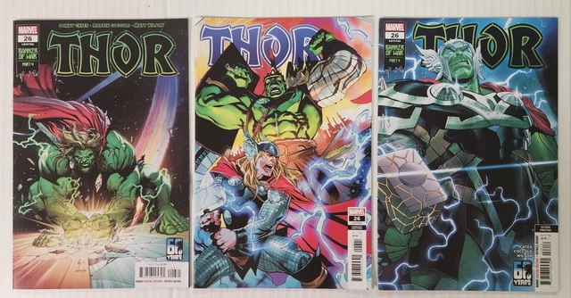 Thor Vol 6 # 26 Cover A B & 2nd Print Cates & Coccolo 2022 Marvel lot of 3