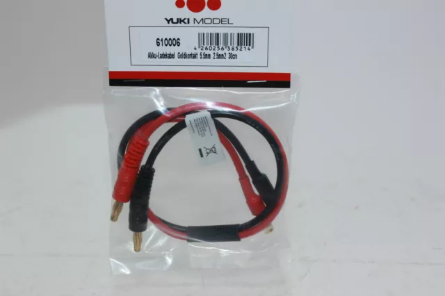 YUKI 610006 Batería Cargador Contactos Chapados en Oro Ø 5,5MM 2 ,5mm ² 30cm Neu