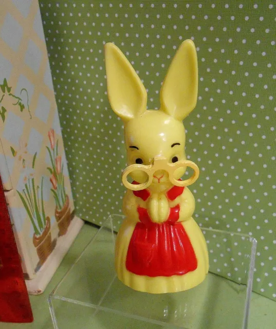 Vintage 1950's Hard Plastic Easter Bunny Rabbit -Small Size