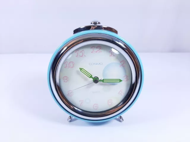 COSMO Quartz  Mid-Century Baby Blue Alarm Clock - Complete - Functional