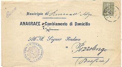 Veneto C12567-Regno Ronco all'Adige in collettoria corsiva per Pozzolengo,1884 