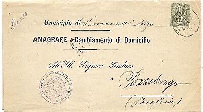 Veneto C12567-Regno Ronco all'Adige in collettoria corsiva per Pozzolengo,1884 