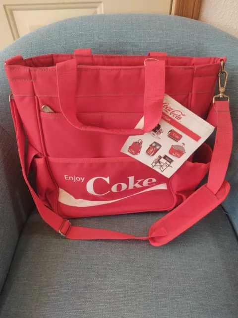 Zippered Coca Cola Soft Cooler Bag With Strap Slightly Insulated Lunch Tote Bag