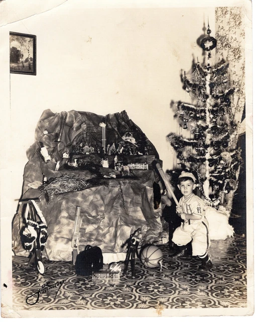 40s Orig Cuban Baseball Photo YOUNGSTER Habana Uniform 3 Kings Day Celebration