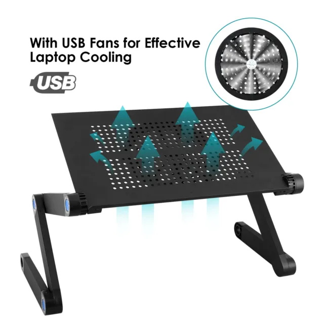 0-360 ° Faltbar Laptoptisch Laptop Ständer Betttisch Notebooktisch PC Klapptisch 2