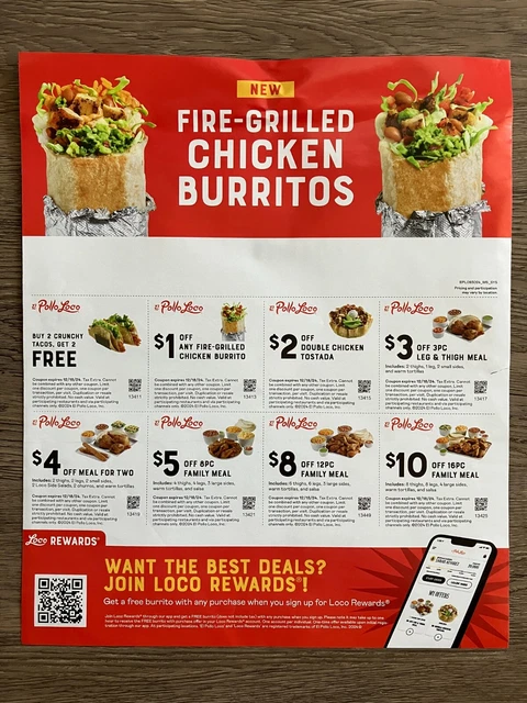 8 EL POLLO Loco Food Combo Coupons Exp. 12 18 2024 1.65 PicClick