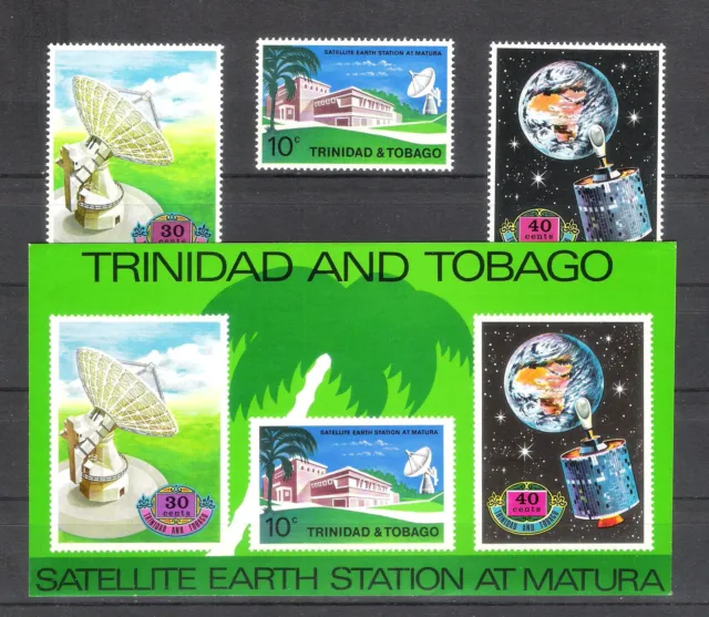 Trinidad „Satelliten – Empfangsstation“ Mi - Nr. 290 - 292 + Block 2 postfrisch
