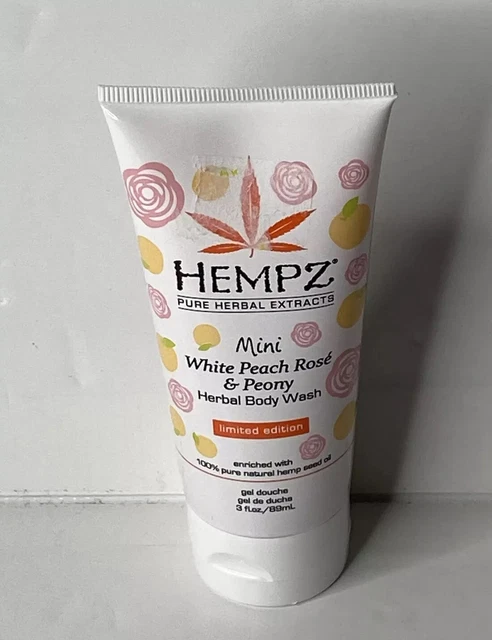 Hempz Pure Herbal Extracts Mini White Peach Rose & Peony Herbal Body Wash 3 floz