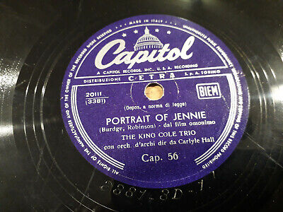 78 giri-10"NAT KING COLE "TOO YOUNG PORTRAIT OF JENNIE " CAPITOL  CAP 56 VG+ 