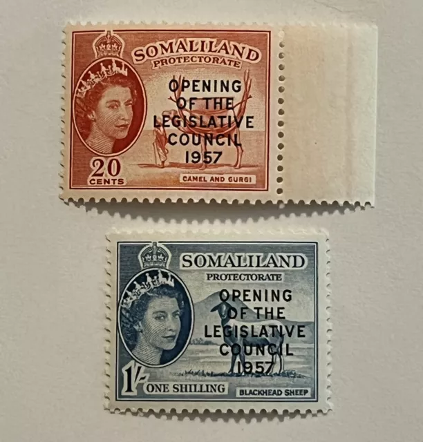 1957 Somaliland Mint Nh Stamps Opening Of Legislative Council Queen Elizabeth Ii