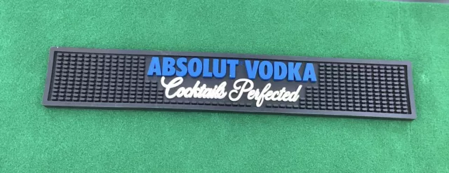 Absolut Vodka Cocktails Perfected Rubber Bar Mat Spill Drip Rail Mat 20 Inch